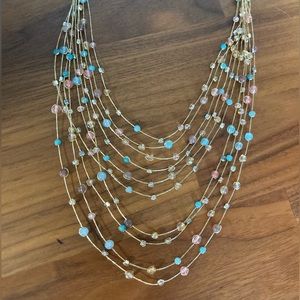 Beautiful Necklace with beading and gold thread